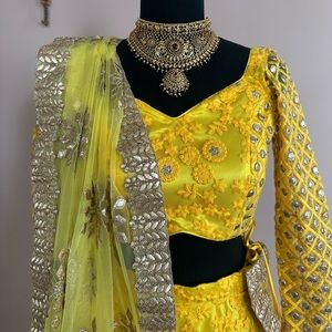 Stunning Yellow Lehenga - Perfect for Haldi Functions - Size S/M